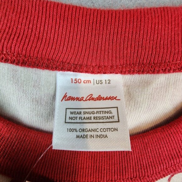 Hanna‎ Andersson Dear Deer Reindeer Organic Pajama Top Unisex 150 (U.S. 12) NEW - Picture 4 of 11
